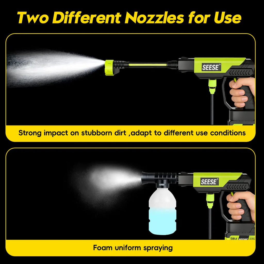【Dealsforyoudays】Seese Cordless Pressure Washer and Single Port Charger Base, Bottle Portable Washer for Car,Home Cleaning & Garden Watering Fathersdaygift