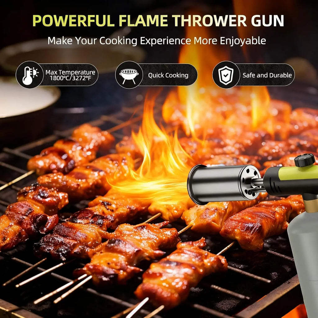 【Dealsforyoudays】Seese Powerful Propane Torch(Propane Tank Not Included),With One-Touch Max Fire Button and Safety Lock, Adjustable Blow Torch for Sous Vide Searing Steak, Bbq,Fireplace,Charcoal Wood