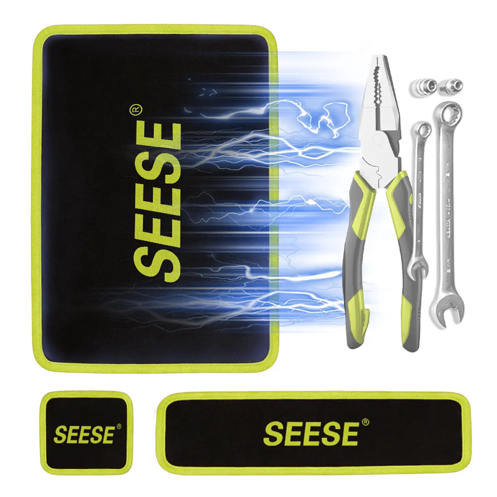 【Dealsforyoudays】Seese 3PC Flexible Magnetic Tool Mat & Tray Holder - Magnetic Tool Tray, Flexible Magnetic Mat, PVC & Non-Slip for Garage Workshop, Auto Repair Tools Fathersdaygiftideas Fathersdaygift
